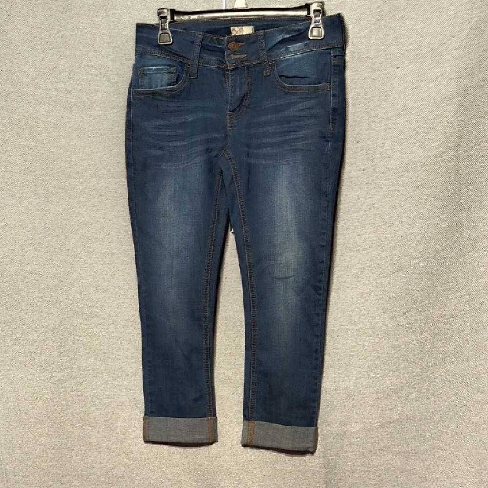 Soho Blue Cropped Ankle Jeans with Faded Indigo